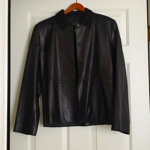 Banana republic genuine leather shirt jacket.